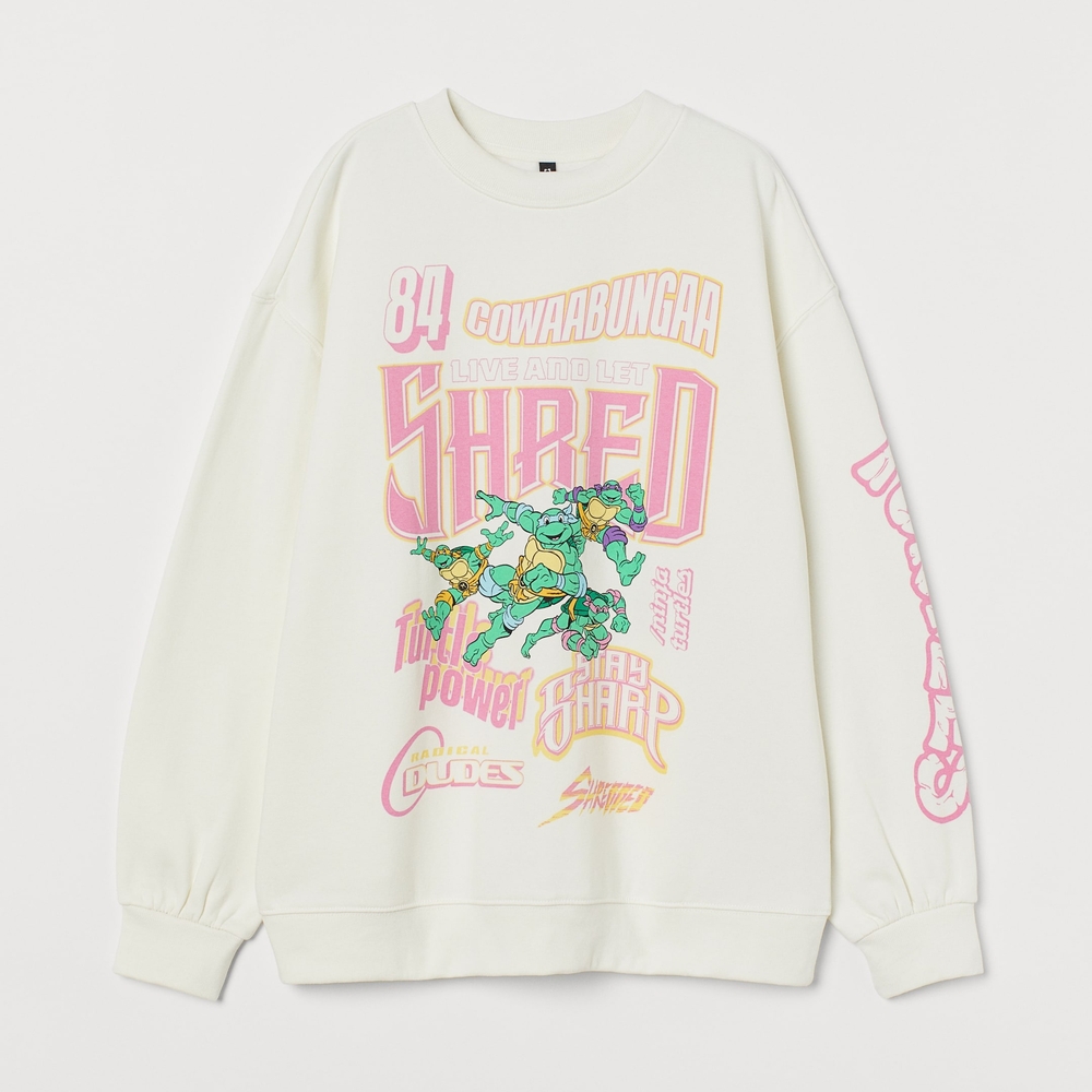 H&MNickelodeon Teenage Mutant Ninja Turtles Sweatshirt Womens Large Pink Vintage